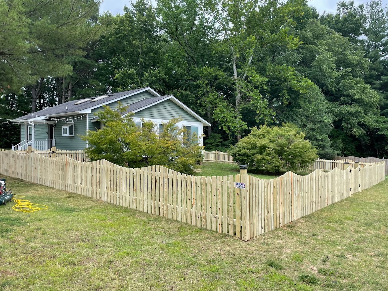 Wooden fence surrounding home