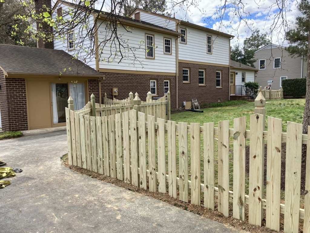 wooden fence in a suburban area